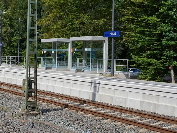 Ratingen Nrw Duitsland 2020 Station Ratingen Hoesel Uitzicht Het Perron — Stockfoto