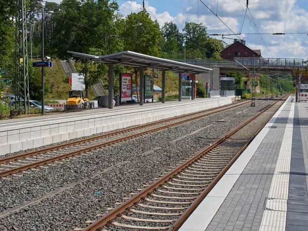 Ratingen Nrw Germany 2020 Estação Ferroviária Ratingen Hoesel Vista Plataforma — Fotografia de Stock