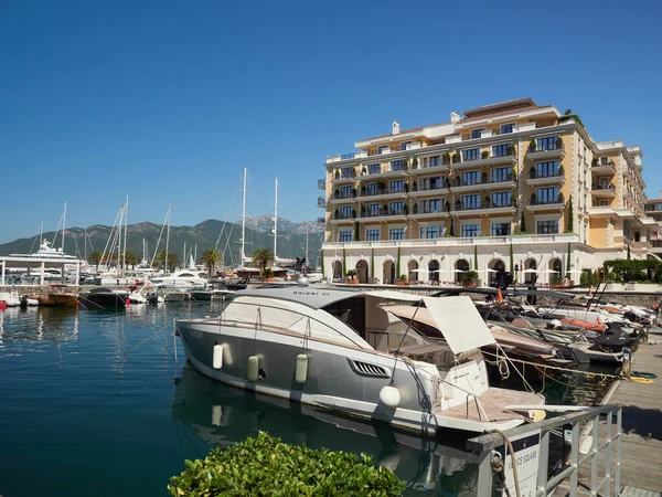 Tivat, Montenegro, July 16, 2022: Porto Montenegro luxury yacht marina