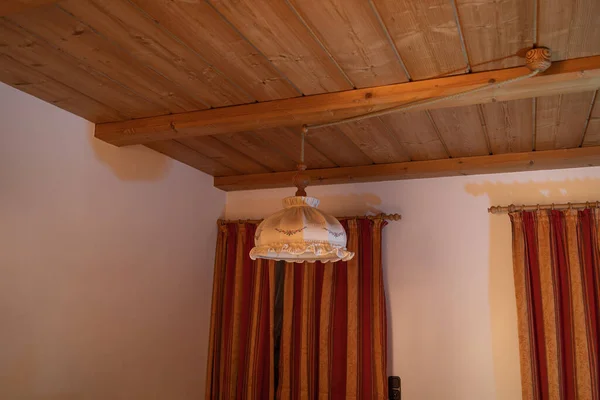 Bavarian Wooden Ceiling Hanging Lamp Country Style — Stok fotoğraf