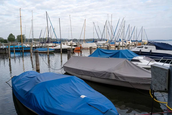 Covered Boats Port Morning — ストック写真