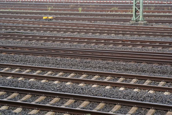 Viele Bahngleise Nebeneinander Düsseldorf — Stockfoto