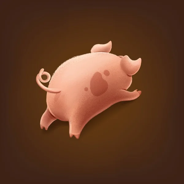 Personaj Drăguț Porc Pentru Desene Animate — Vector de stoc