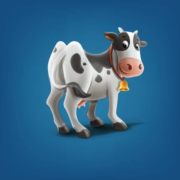 Kráva Roztomilý Znak Pro Karikatury — Stockový vektor