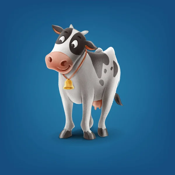 Kráva Roztomilý Znak Pro Karikatury — Stockový vektor