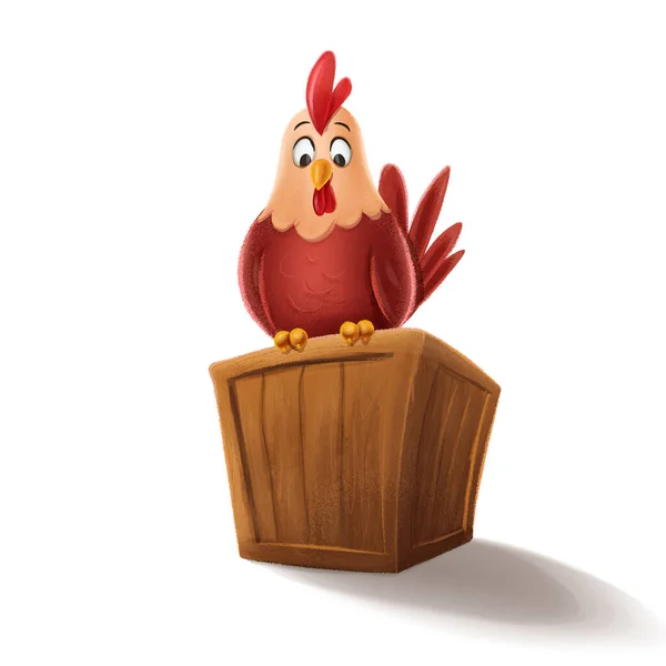 Vector Chicken Character Cartoon — Stock Vector