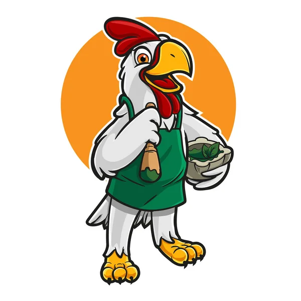 Rooster Apron Logo Vector Illustration — Stock Vector