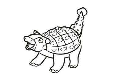 Beyaz arka plan üzerinde izole sevimli çizgi kaplumbağa. Vektör çizim.