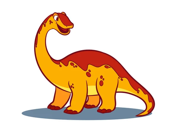 Dinoszaurusz Rajzfilm Illusztráció Vektorban Vicces Állat Elszigetelt Fehér Háttér — Stock Vector