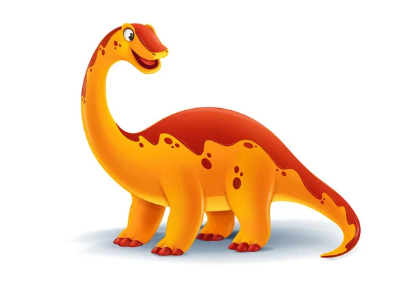 Słodkie Kreskówki Dinozaur Białym Tle — Wektor stockowy
