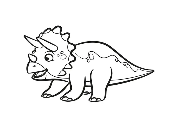 Vektorová Ilustrace Zábavného Kresleného Dinosaura Izolované Bílém Pozadí — Stockový vektor