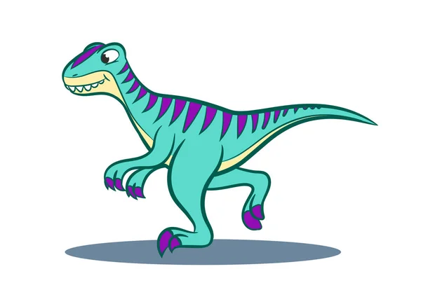 Tecknad Velociraptor Illustration För Banner — Stock vektor