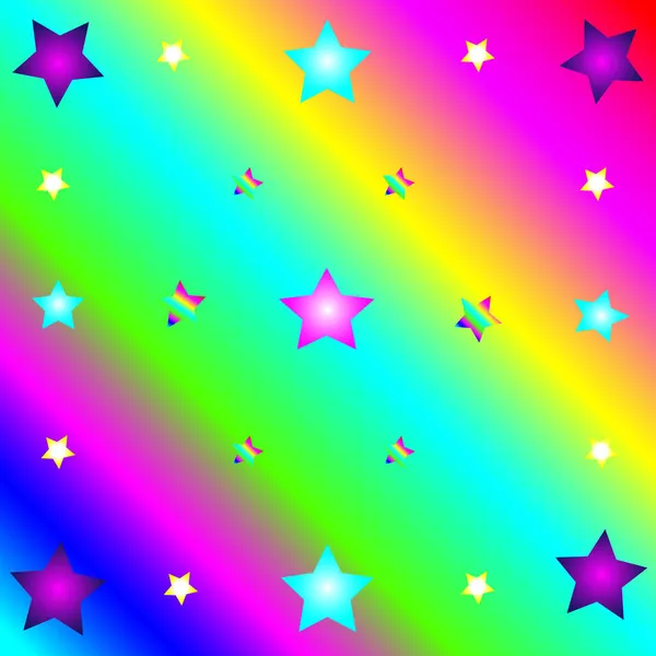 Rainbow Stars fondo belleza brillante arco iris cumpleaños niñas celebración gris — Archivo Imágenes Vectoriales