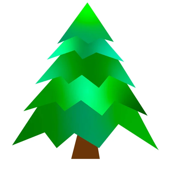 Yeni yıl ağacı 2022. Sıra dışı yeşil Noel ağacı beyaz arka planda. — Stok Vektör
