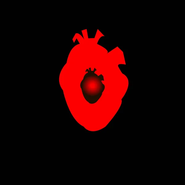 Um coração com um coração vermelho dentro das pessoas ama o feriado do dia dos namorados — Vetor de Stock