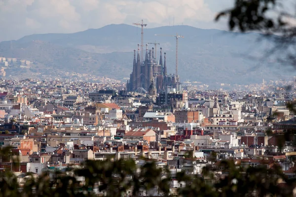 Miejski Krajobraz Kościoła Świętej Rodziny Bazylika Sagrada Familia Świątynia Barcelona — Zdjęcie stockowe