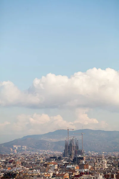 Paesaggio Urbano Della Chiesa Famiglia Sacra Sagrada Familia Tempio Barcellona — Foto Stock