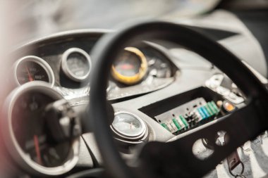 Gösterge paneli ve direksiyon göstergeleri makroyu kapatın, düğmeler