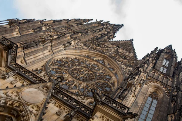 Fuori Della Facciata Cattedrale Praga Architettura Gotica Repubblica Ceca — Foto Stock