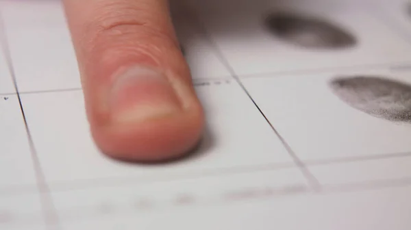 filling form macro fingerprint registration finger print form paperwork