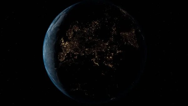 Bolygó Föld Űrben Közel Csillagos Háttér Kozmikus Napcsillag Világ — Stock Fotó