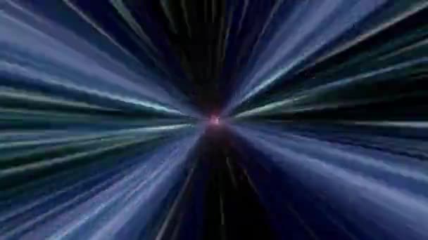 Blackhole Interstellar Space Travel Wormhole Hyperspace Galactic Stars Space Tunnel — Stock Video