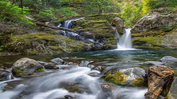 Muitos Riachos Fluem Para Rio Bela Paisagem Floresta Tropical — Fotografia de Stock