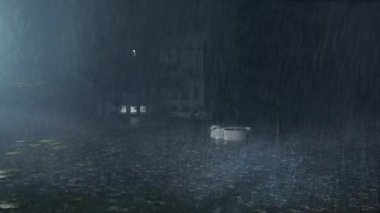 Şiddetli Gece Yağmuru Karanlık Vahşi Ataların Ortasındaki Terk Edilmiş Ev 'i ele geçirdi.