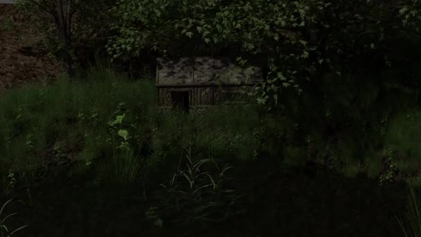 Opuszczony Dom Środku Lasu Deszczowego Krajobraz Lesie — Wideo stockowe