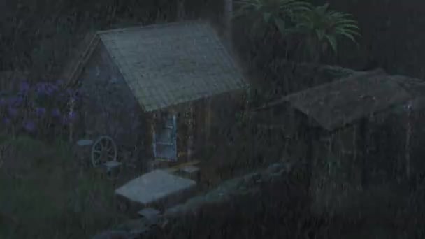 Pluie Tombée Dans Jardin Vieille Maison — Video