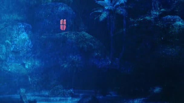 Маленький Будинок Пагорбі Під Дощем Гроза Лісі Вночі — стокове відео