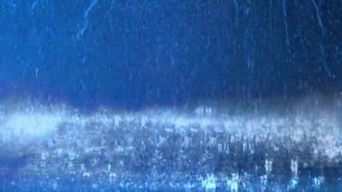 Heavy rain and thunderous skies, rain falling on the ground looking through the glass