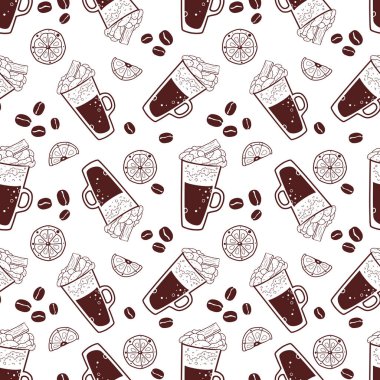 Kahve ve bazı elementlerle kusursuz desen