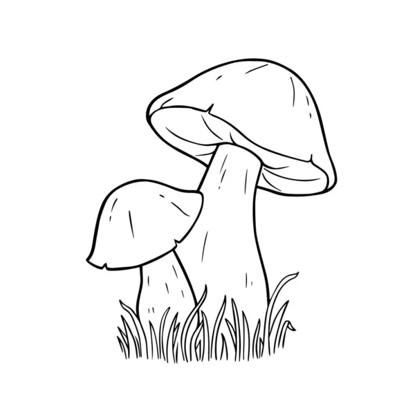 Mushroom. For coloring book pages. Outline drawing — Stock Vector