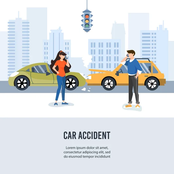 市内の自動車道路交通事故 — ストックベクタ