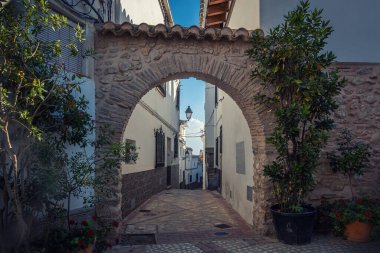 Castril 'de tipik bir sokak. Endülüs toplumunda, Granada, İspanya