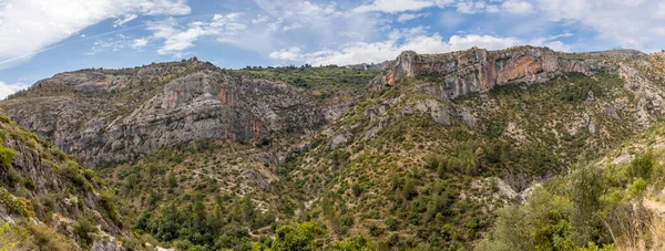 The Hells Ravine in Vall de Laguar. Hiking trail of 6,800 stone steps called the cathedral of hiking. In Vall de Laguar, Alicante, Spain.
