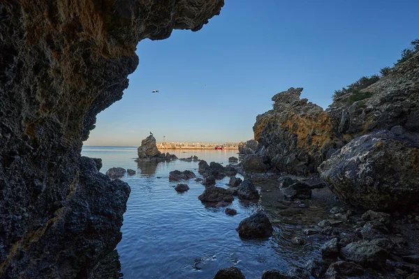Природна Печера Острові Табарка Цьому Місці Можете Дихнути Аліканте Іспанія — стокове фото