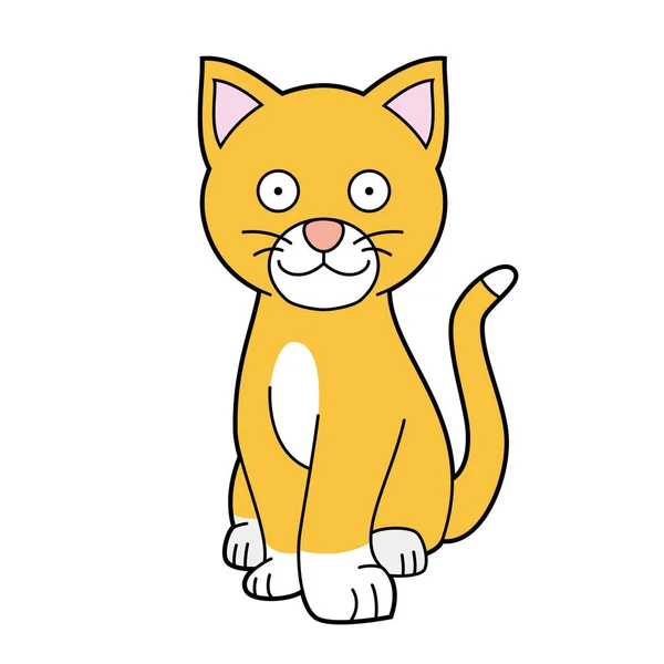 Desenho Animado Bonito Ilustração Vetorial Gato —  Vetores de Stock