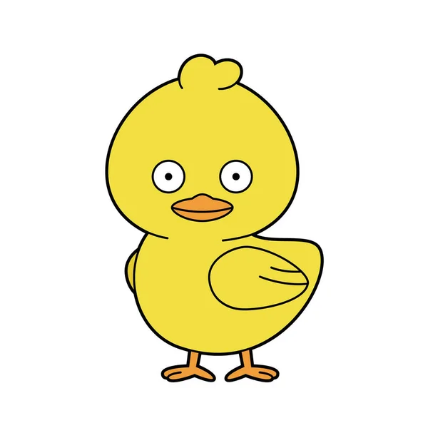 Cute Cartoon Vector Illustration Chick — Stock Vector