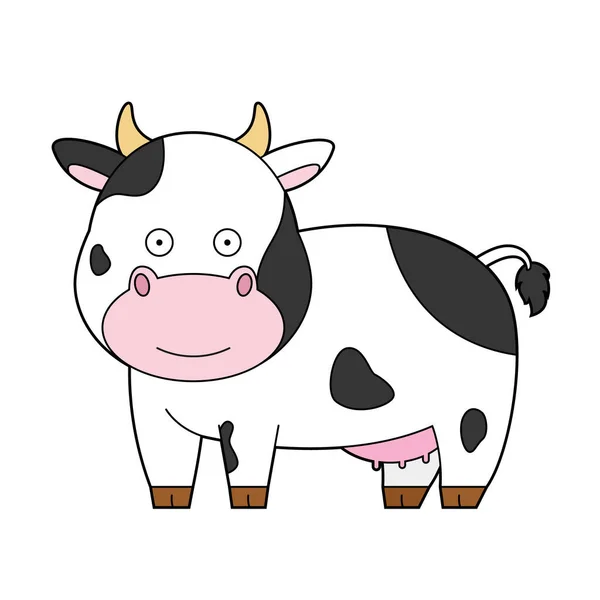 Mignon Dessin Animé Vectoriel Illustration Une Vache — Image vectorielle