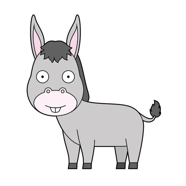 Lindo Vector Dibujos Animados Ilustración Burro — Archivo Imágenes Vectoriales