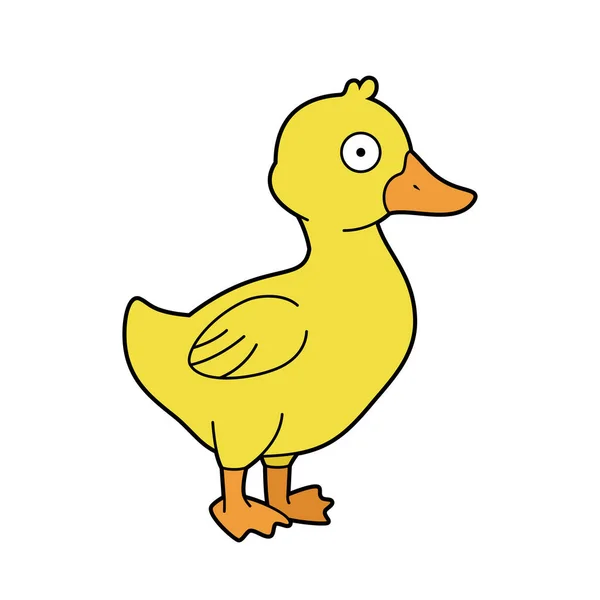 Cute Cartoon Vector Illustration Duckling — Stock Vector