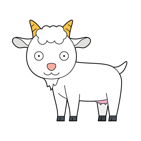 Cute Cartoon Vector Illustration Goat — Stock Vector