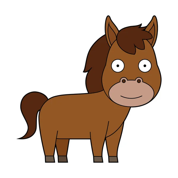 Cute Cartoon Vector Illustration Horse — Stock Vector