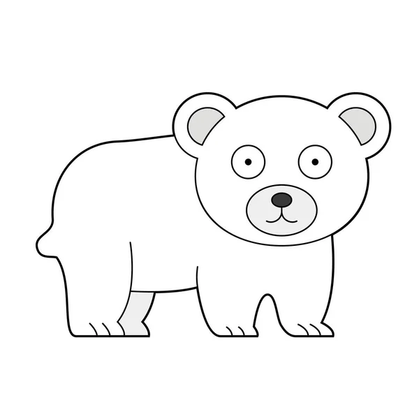 Cute Cartoon Vector Illustration Polar Bear — Stock Vector