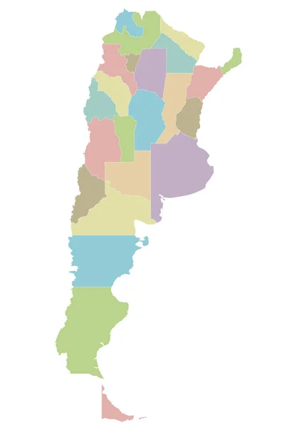 Mapa Blanco Vectorial Argentina Con Provincias Estados Federados Divisiones Administrativas — Vector de stock