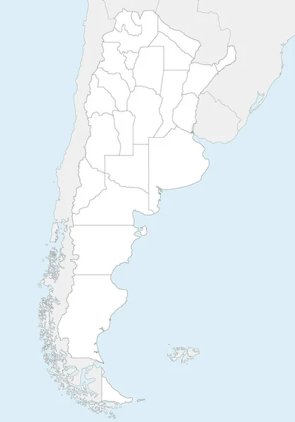 Argentína Vektormentes Térképe Tartományokkal Vagy Szövetségi Államokkal Közigazgatási Egységekkel Valamint — Stock Vector
