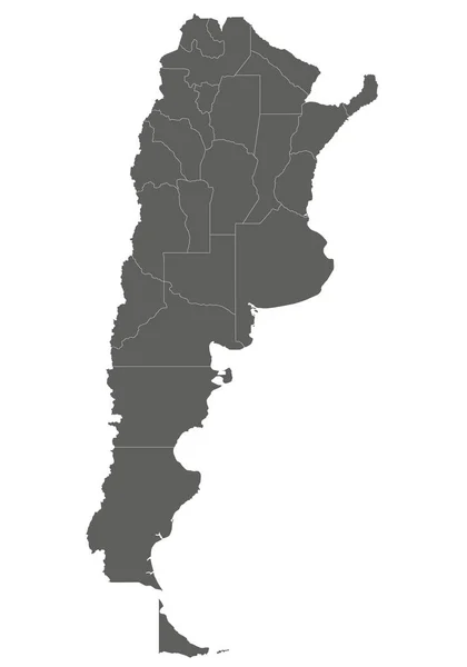 Vector Blanco Kaart Van Argentinië Met Provincies Deelstaten Administratieve Afdelingen — Stockvector