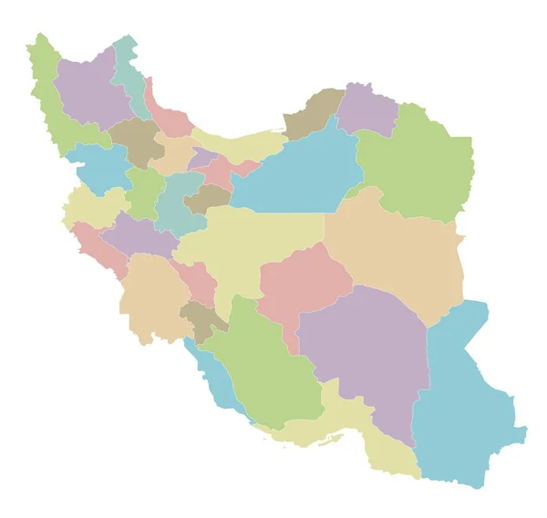 Vector Blank Map Iran Provinces Administrative Divisions Editable Clearly Labeled — 스톡 벡터